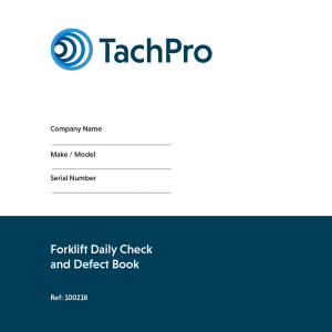 Driver Forklift Daily Check and Defect Book