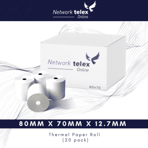 80mm x 70mm x 12.7mm Core Thermal Till Roll (20 pack)