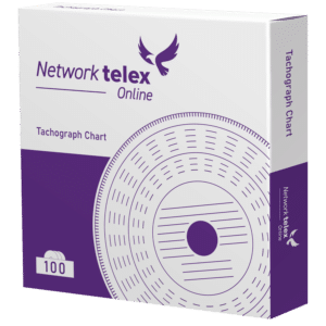 Network Telex - Tachograph Chart 125 KMH (100pcs) Black Analogue