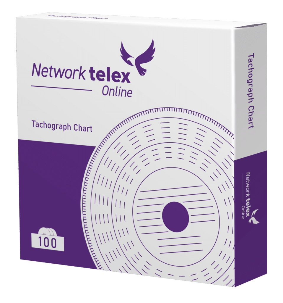 Network Telex - Tachograph Chart 125 KMH (100pcs) Black Analogue